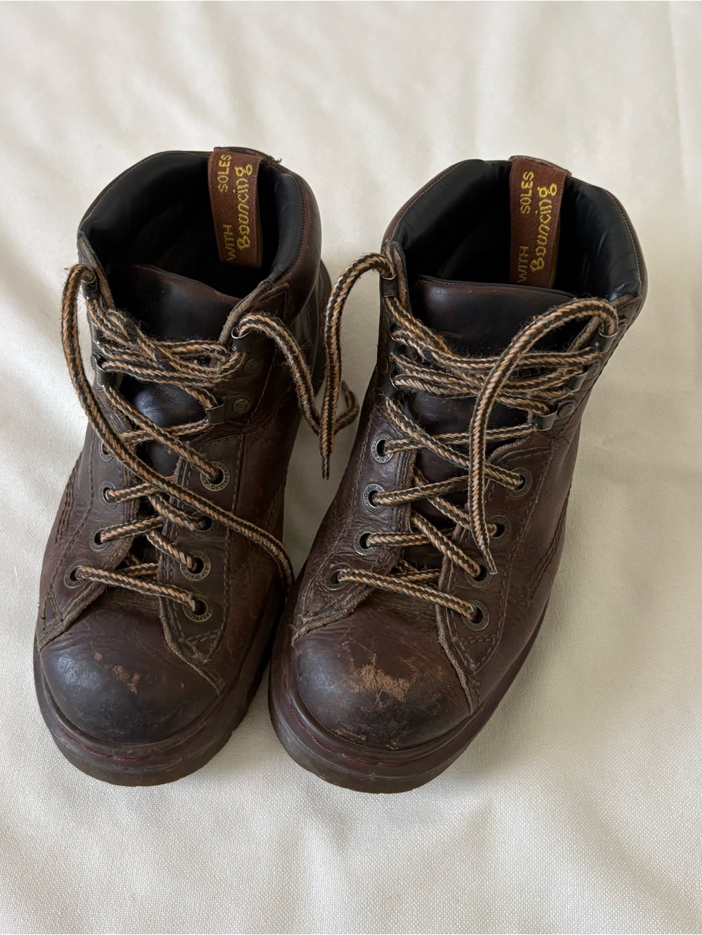 Vintage Dr. Martens Women's Brown Lace-Up Leather Boots